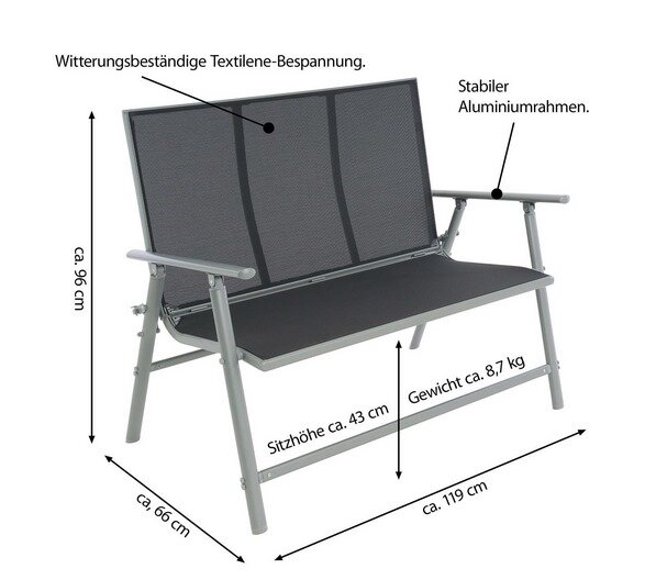 Aluminium Bank klappbar outdoor
