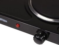 Silvercrest Doppelkochplatte 2000 Watt mit klappbaren Griffen Schwarz