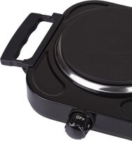 Silvercrest Doppelkochplatte 2000 Watt mit klappbaren Griffen Schwarz